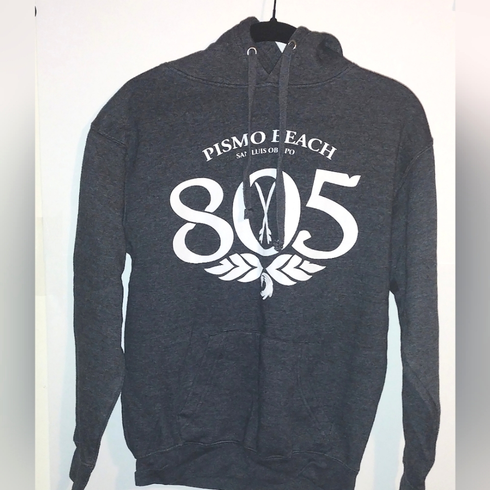 Pismo Beach 805 Dark Gray Hoodie Adult Size Small